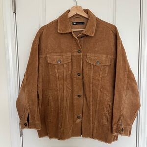 Zara Women's Tan Corduroy Utility Jacket